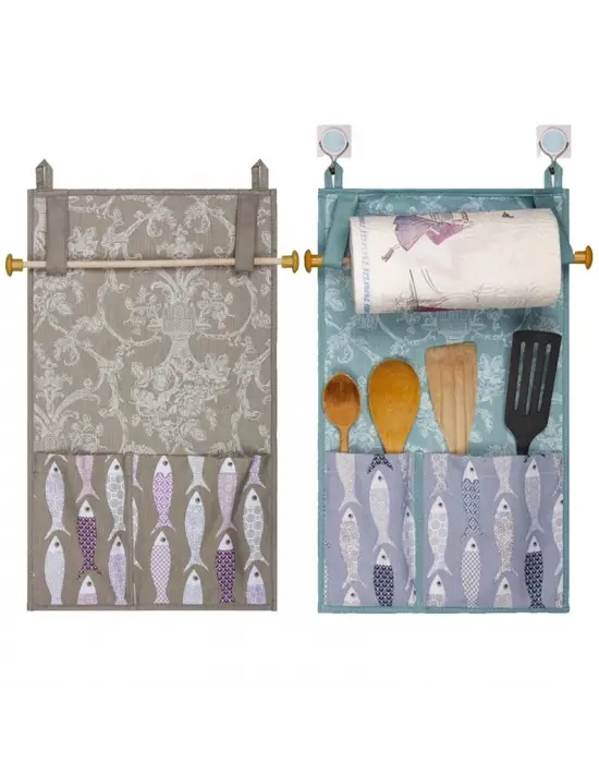 Omarı Ahşap Kulplu Mutfak Peçete Askılığı Ve Kaşıklık