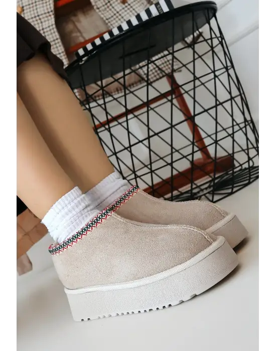 Omarı Elegant Bej Kadın Botu