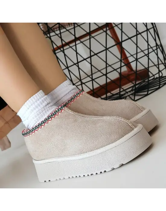 Omarı Elegant Bej Kadın Botu