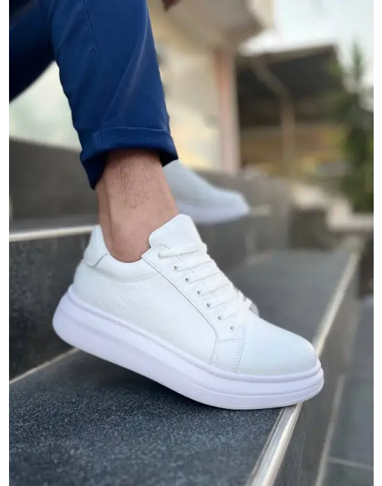 Modern Beyaz Deri Erkek Ayakkabı