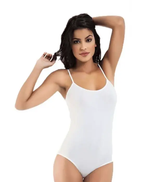 Modern Beyaz İp Askılı Body