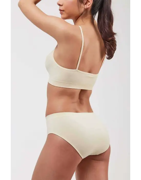 Modern İnce Askılı Dikişsiz Ten Büstiyer