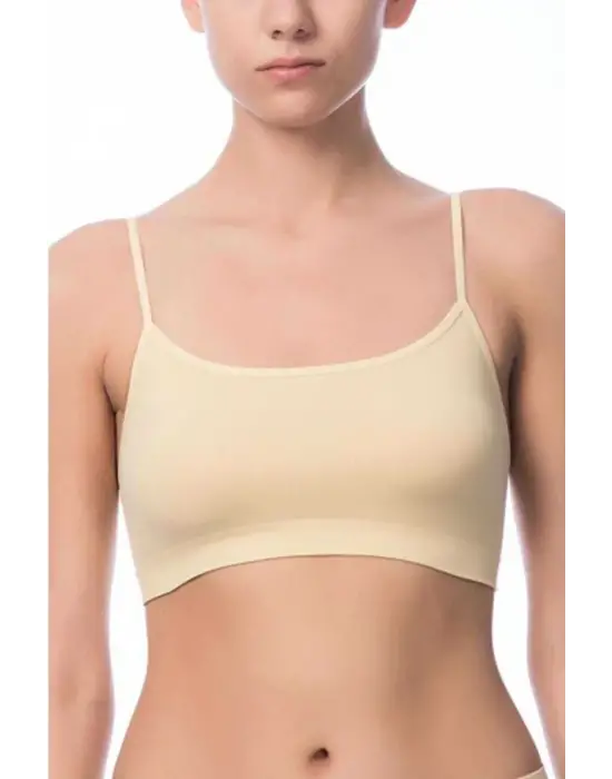 Modern İnce Askılı Dikişsiz Ten Büstiyer