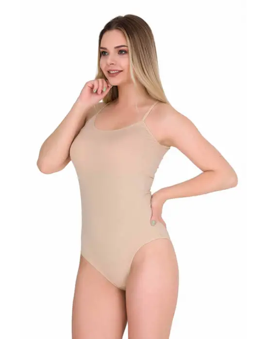 Omarı İp Askılı Çıtçıtlı Kancalı Kadın Body