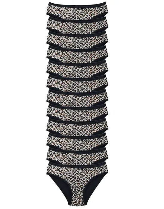 Modern Leopar Desenli Kadın Slip Külot