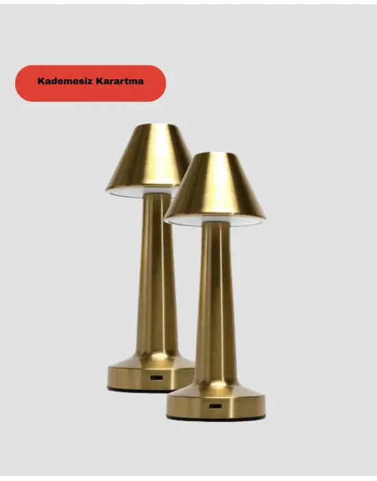 Modern Metal Masa Lambası 3 Işık Renkli Kademesiz Parlaklık Ayarlı