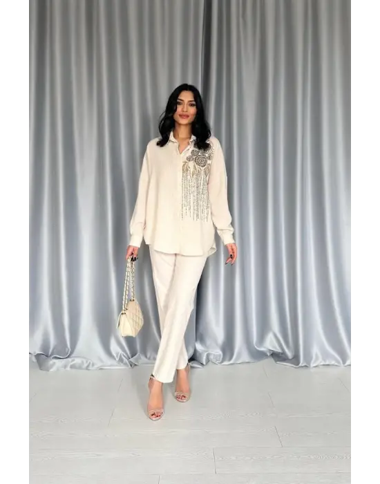 Omarı Zarif Nakışlı Bedensiz Gömlek