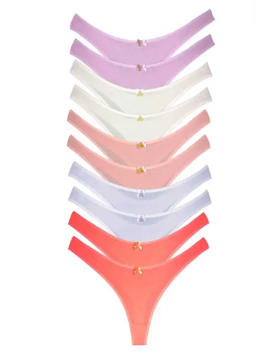 Omarı Yumuşak Pamuklu Kadın Klasik Tanga Seti