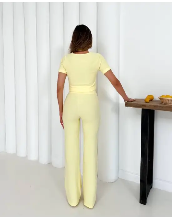 Omarı Modern V Aksesuarlı Sarı Ottoman Takımı