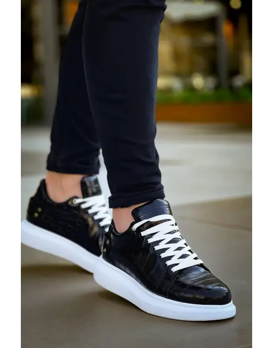 Modern SİYAH Crocodile Erkek Ayakkabı