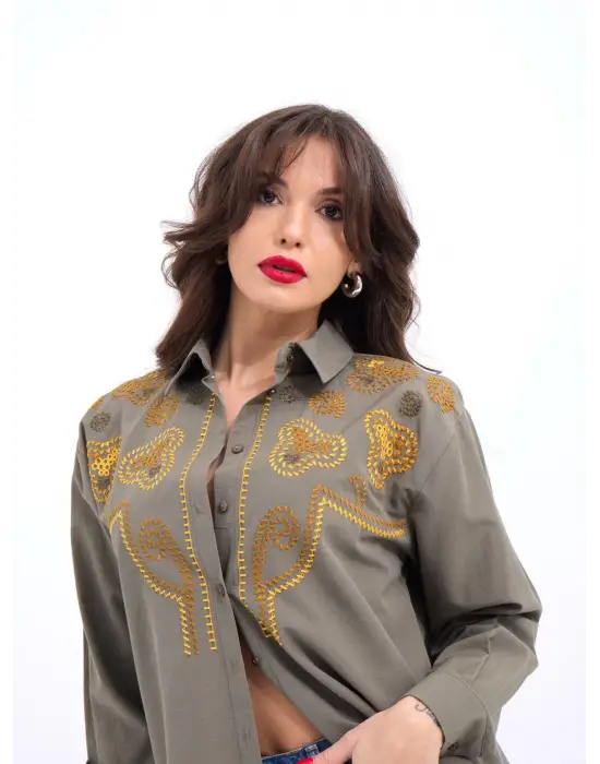 Omarı Denim Desenli Gömlek - Çarpıcı Tasarım ve Kalite