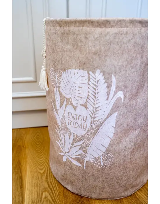 Omarı Püskül Detaylı Düzenleyici Keçe Sepet