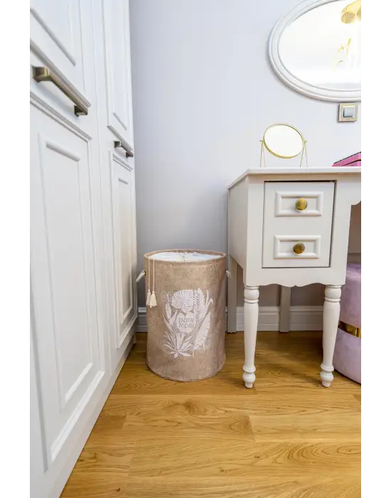 Omarı Püskül Detaylı Düzenleyici Keçe Sepet