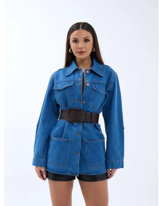 Omarı Kot Ceket - Mavi, Tarzınızı Tamamlasın