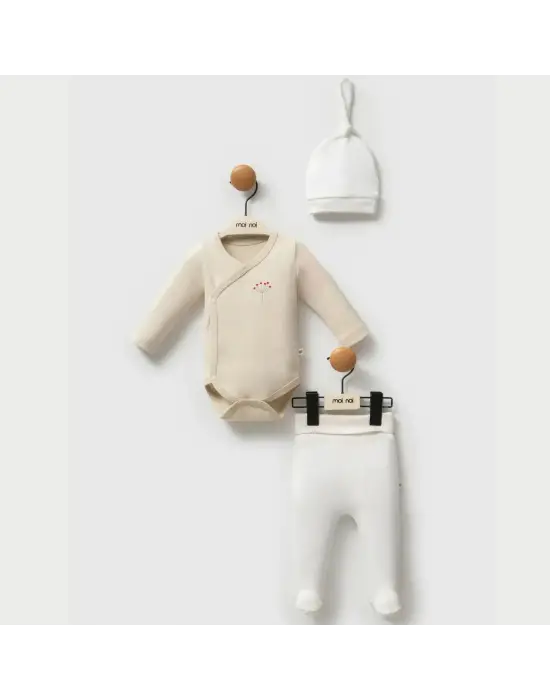 Moi Noi Kokina Şapka Body Pantolon Takım MNB5333 Bej