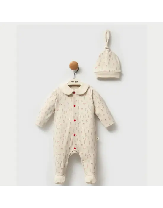 Moi Noi Kokina Şapkalı Tulum MNB1259 Bej