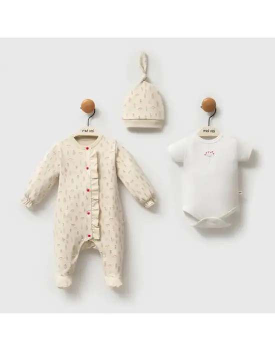 Moi Noi Kokina Tulum Badi Şapka Takım MNB3031 Bej