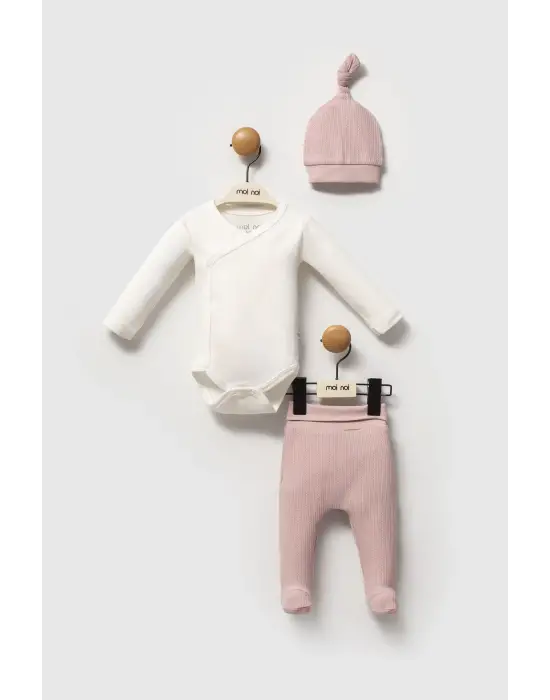 Moi Noi Şapkalı Badi Pantolon Takım MNB5345 Mürdüm