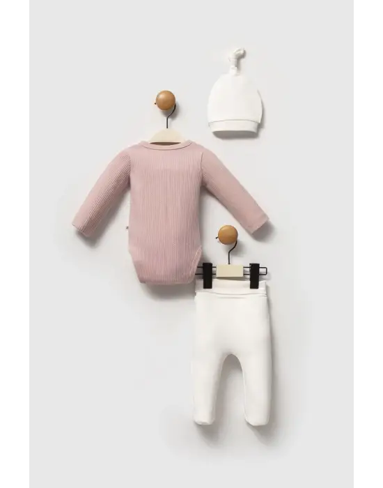 Moi Noi Şapkalı Badi Pantolon Takım MNB5346 Mürdüm