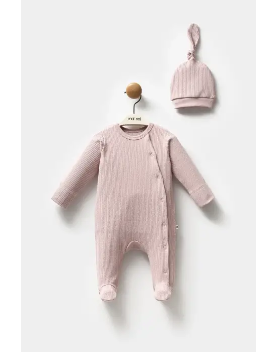 Moi Noi Şapkalı Tulum Mnb1235 Mürdüm