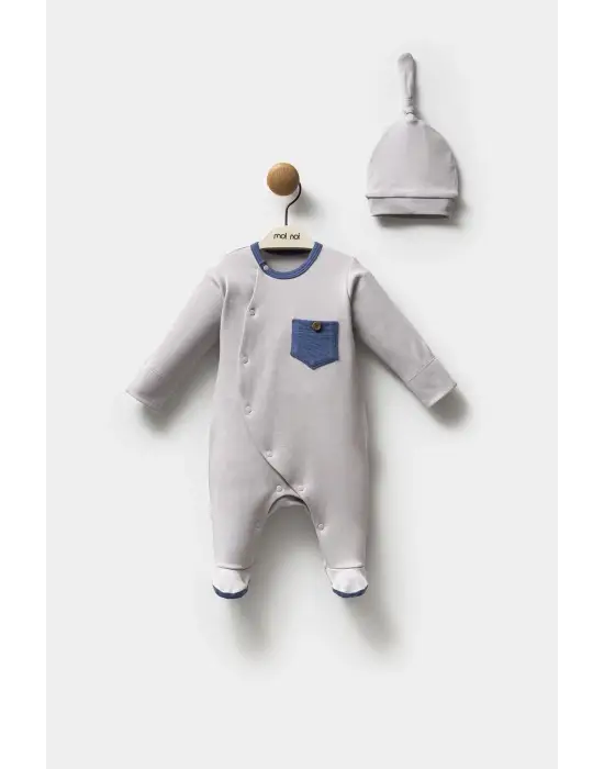 Moi Noi Şapkalı Tulum MNB1250 Gri