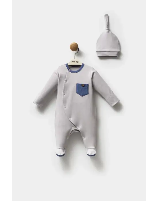 Moi Noi Şapkalı Tulum Mnb1250 Gri