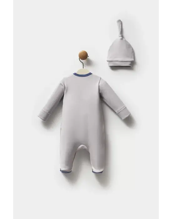 Moi Noi Şapkalı Tulum Mnb1250 Gri