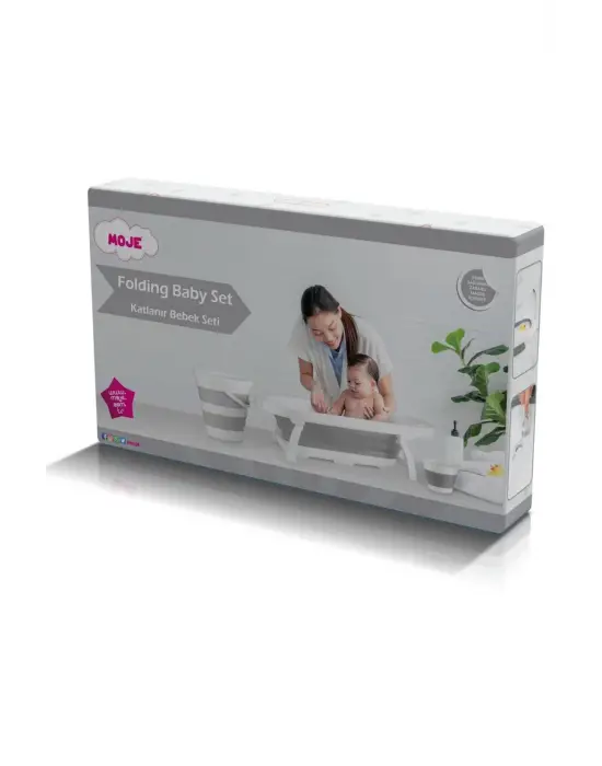 Omarı Katlanabilir Gri Küvet Seti