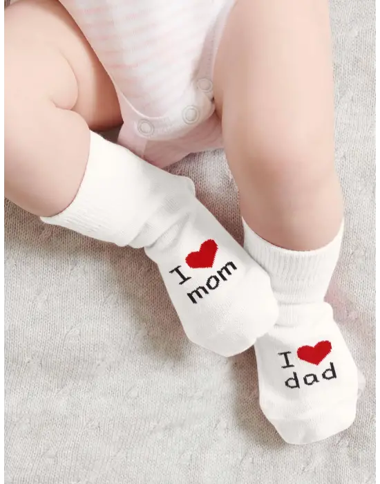 Mom Dad 3lü Penye Soket Çorap 10123 Ekru