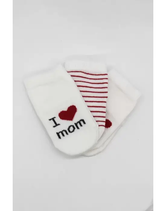 Mom Dad 3lü Penye Soket Çorap 10123 Ekru