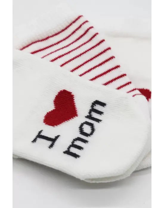 Mom Dad 3lü Penye Soket Çorap 10123 Ekru