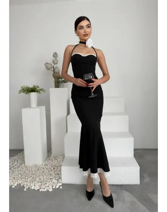 Monea Boyundan Bağlamalı Elbise