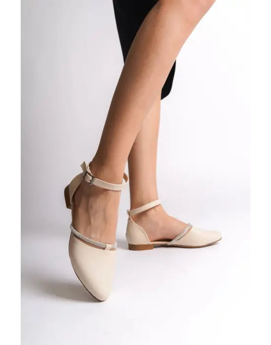 Etkileyici Taş Detaylı Babet Ayakkabı