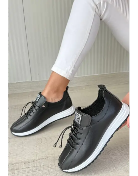 Cool Siyah Bağcıklı Spor Ayakkabı