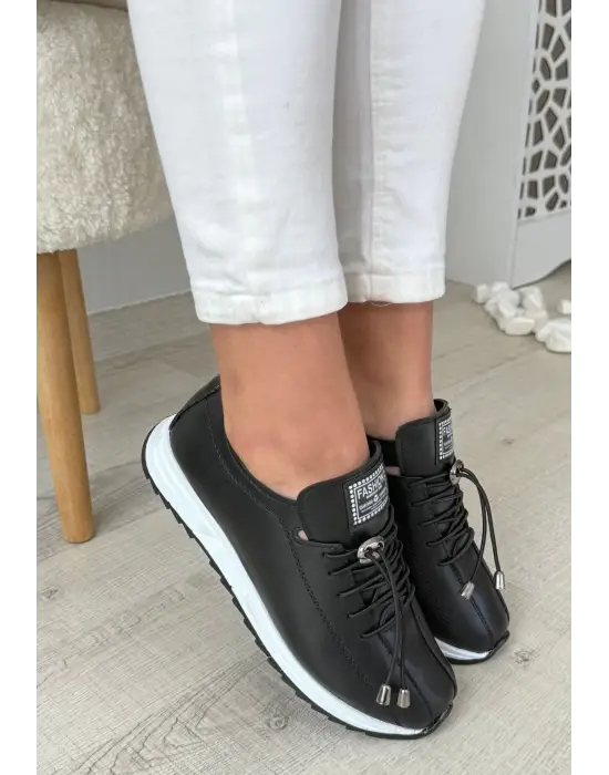 Cool Siyah Bağcıklı Spor Ayakkabı