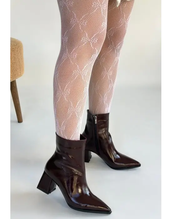 Mosy Bordo Rugan Topuklu Bot