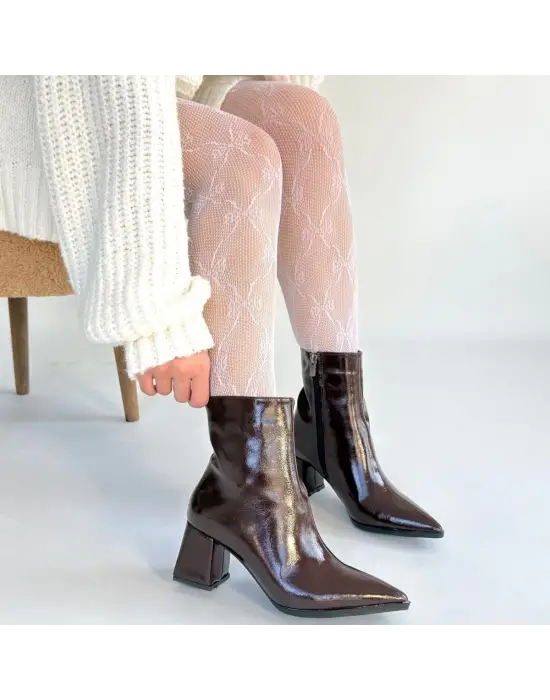 Mosy Bordo Rugan Topuklu Bot