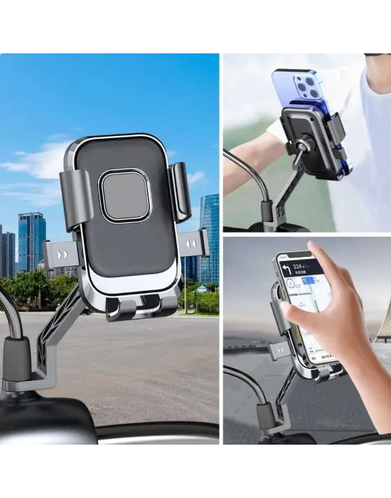 Omarı Derece Dönebilen Telefon Tutucu - Motor için