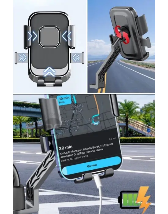 Omarı Derece Dönebilen Telefon Tutucu - Motor için