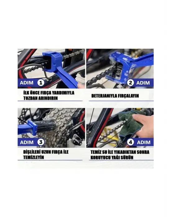 Motorsiklet  Bisiklet Zinciri Temizleme Fırçası Çift Taraflı