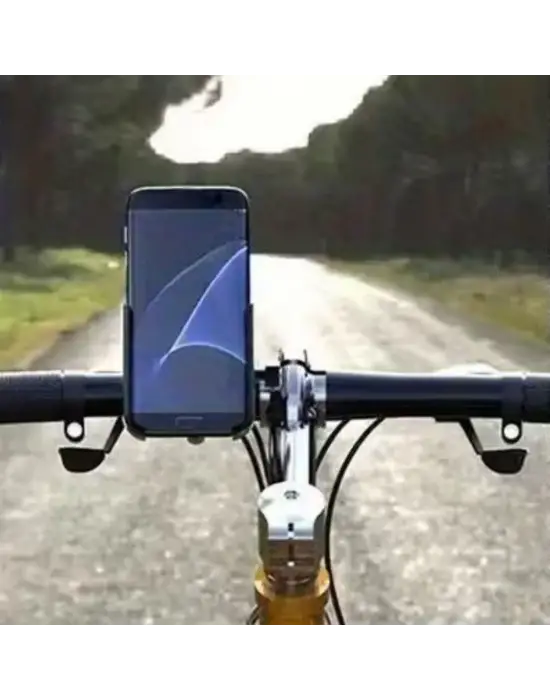 Motosiklet Gidon Telefon Tutucu–360° Döner, Kaymaz Sabitleme Sistemli, Sarsıntı Önleyici Telefon Tutucu Aparat