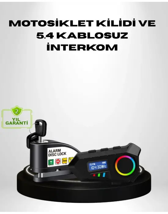 Motosiklet Ve Günlük Kullanım İçin Bluetooth Hoparlör Ve Disk Kilidi Seti