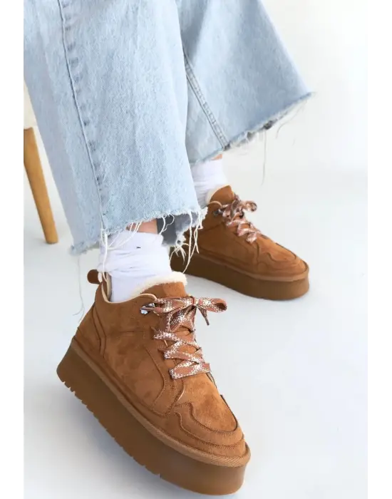 Muden Taba Süet Bağcıklı Bot