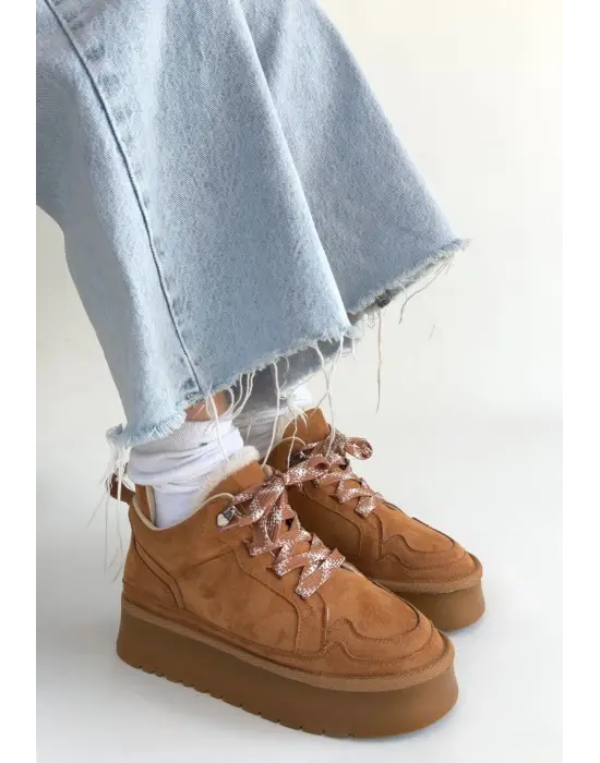 Muden Taba Süet Bağcıklı Bot