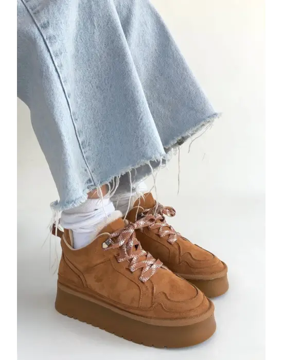 Muden Taba Süet Bağcıklı Bot