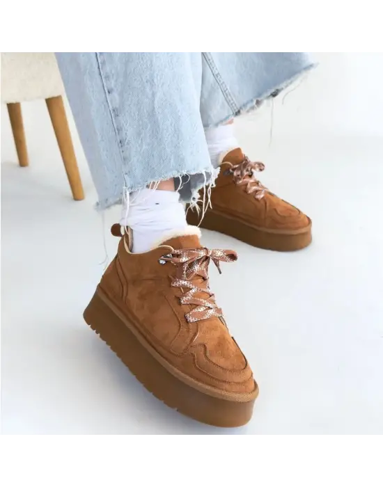 Muden Taba Süet Bağcıklı Bot