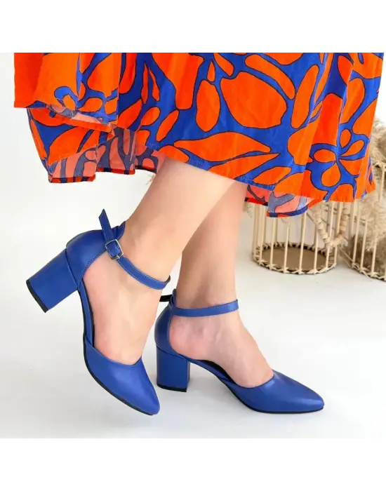 Cool Mavi Cilt Topuklu Ayakkabı