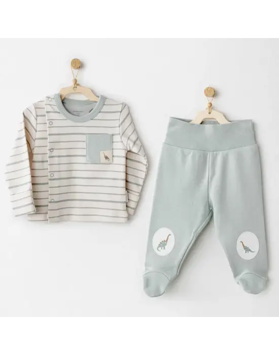 Mummy S Snuggle Saurus 2li Zıbın Takım Green