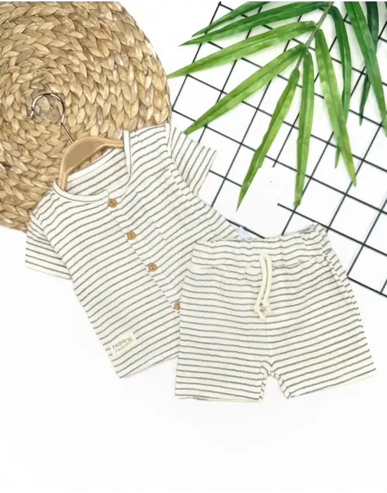 Omarı Müslin Kumaş Yazlık Erkek Bebek Takımı