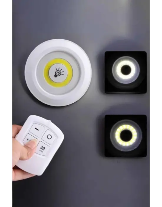 Mutfak Dolap Altı Işığı Uzaktan Kumandalı Yapışkanlı Kablosuz Pilli